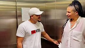 Young slut housewife screams under neighbor's rough pussy pounding