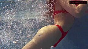 brunette big tits babe mia ferrari swims fucks underwater in pool shower