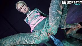 Psychedelic hippie chick pip teases with dildo anal play in casual vibe