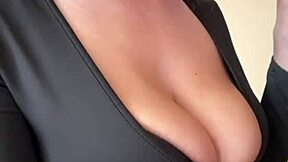 big milky tits beauty teases in tight black dress