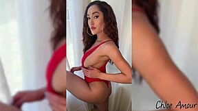 sexy bikini slut fucks huge bbc dildo rough pov