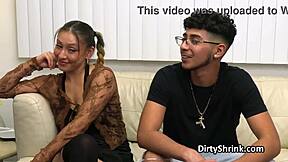 HORNY BIG TIT SHRINK LICKS COUPLE IN ORAL THREEWAY!