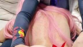 Girlfriend deepthroats then gets pussy pounded hard