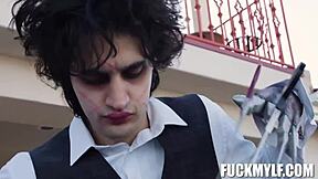 edwards stepmom joins annie jessica for cash threesome blowjobs