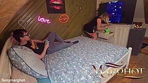 Mother-in-Law Ignites Stepson's Desire During Pac-Man Fucks Her Fills Pussy Eats Cum