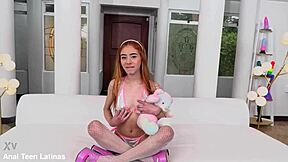 Chloe's first 3-on-1 dp gaping with monster cocks