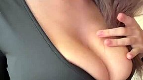 big milky tits beauty teases in tight black dress