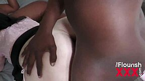 Elaya Snow's Tight Virgin Pussy Stretched in BBC Threesome Casting Creampie!