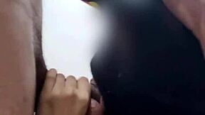 Girlfriend deepthroats then gets pussy pounded hard