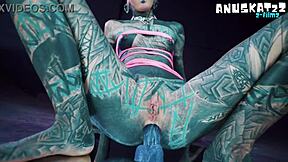 Psychedelic hippie chick pip teases with dildo anal play in casual vibe