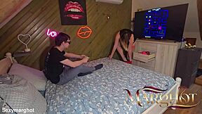 Mother-in-Law Ignites Stepson's Desire During Pac-Man Fucks Her Fills Pussy Eats Cum