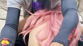 Girlfriend deepthroats then gets pussy pounded hard