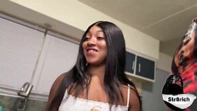 cuckold walks in on wife cooking then bends her for bbc anal kitchen