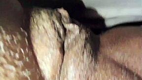 Teasing ebony solo orgasms unfold wetly