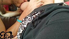 boyfriend pounds tight pussy on couch creampies me deep