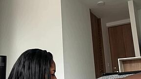 Curvy Latina sucks BBC after work homemade