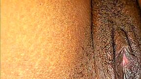 Teasing ebony solo orgasms unfold wetly