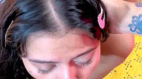 damn this brazilian teen rides cock fingering ass till she squirts hard