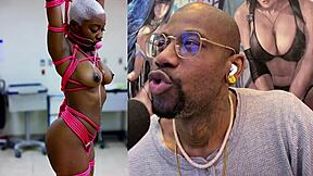 TIGHT EBONY PUSSY BADDIE BENT OVER BONDAGE GETS ASS FUCKED JIGGLY!