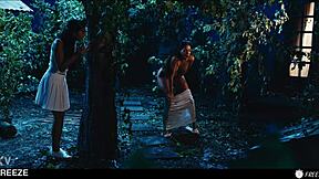 frozen coco bae time-stopped fucked by horny brunette lesbian