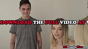 stepbro's lucky getting double blowjob from braylin bailey lily larimar then threesome fuck