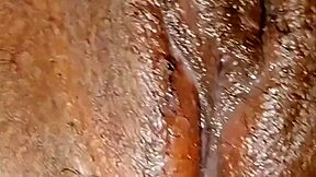 Teasing ebony solo orgasms unfold wetly