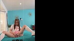 Tiniest cam girl Reese handles Giovanni's massive cock?