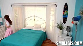 Tiniest cam girl Reese handles Giovanni's massive cock?