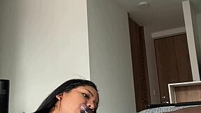 Curvy Latina sucks BBC after work homemade
