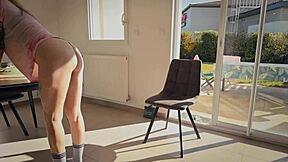 Young guy bends over busty milf housewife rough creampie