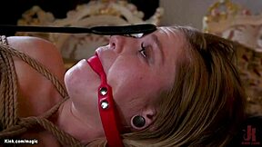 big cock butler pounds bound milf teen asses in bdsm threesome!