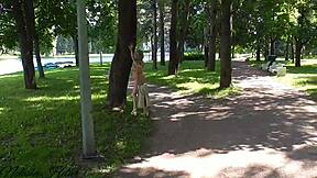 Blonde Cutie Flashes Big Tits And Ass In Risky St. Petersburg Public Nudity