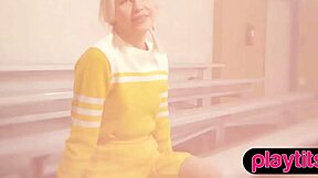 wanna see this petite blonde milf cheerleader strip her big ass?