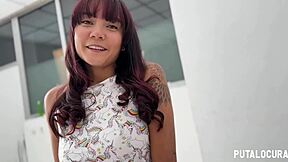 Torbe creampies sexy petite Colombian Allison Sweet's wet pussy in Putalocura bedroom romp