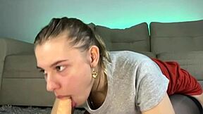 wanna see her suck feet then give sloppy blowjob?