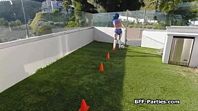 soccer teens share huge dick in wild foursome party