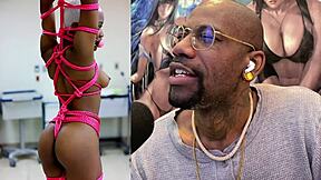 TIGHT EBONY PUSSY BADDIE BENT OVER BONDAGE GETS ASS FUCKED JIGGLY!