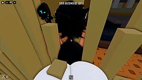i fuck this petite goth girl's pussy in roblox threesome
