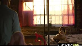 Rude Stepdaughter Gets Deepthroated And Fucked By Stepdad In Lingerie