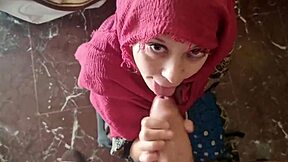 Muslim teen sucks monster cock swallows cum in mouth homemade