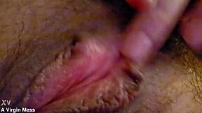 Rough clit rubbing makes her pussy drip