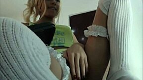 cute shemale teen strokes her cock solo