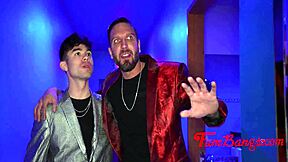 family finds petite college teen stripping in club for mmf 3some horny dancing