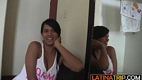 hot latina teen blows then fucks hard during intense workout?