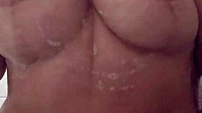 hot latina milf mom squirts hard in bathroom with toys