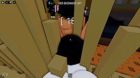 i fuck this petite goth girl's pussy in roblox threesome