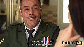 Daddy4k catches son's GF for sneaky sofa facial cheating