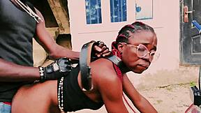 petite 18+ biker gangster mounts man for standing bike sex in garage