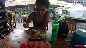 Market Walk Ends in Steamy Thai Quickie Fuck