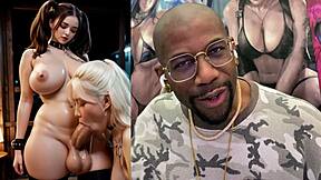 Big Breast Ebony Transgender Cock Sucked Off Hard with Anal Beads by Beach Babes!